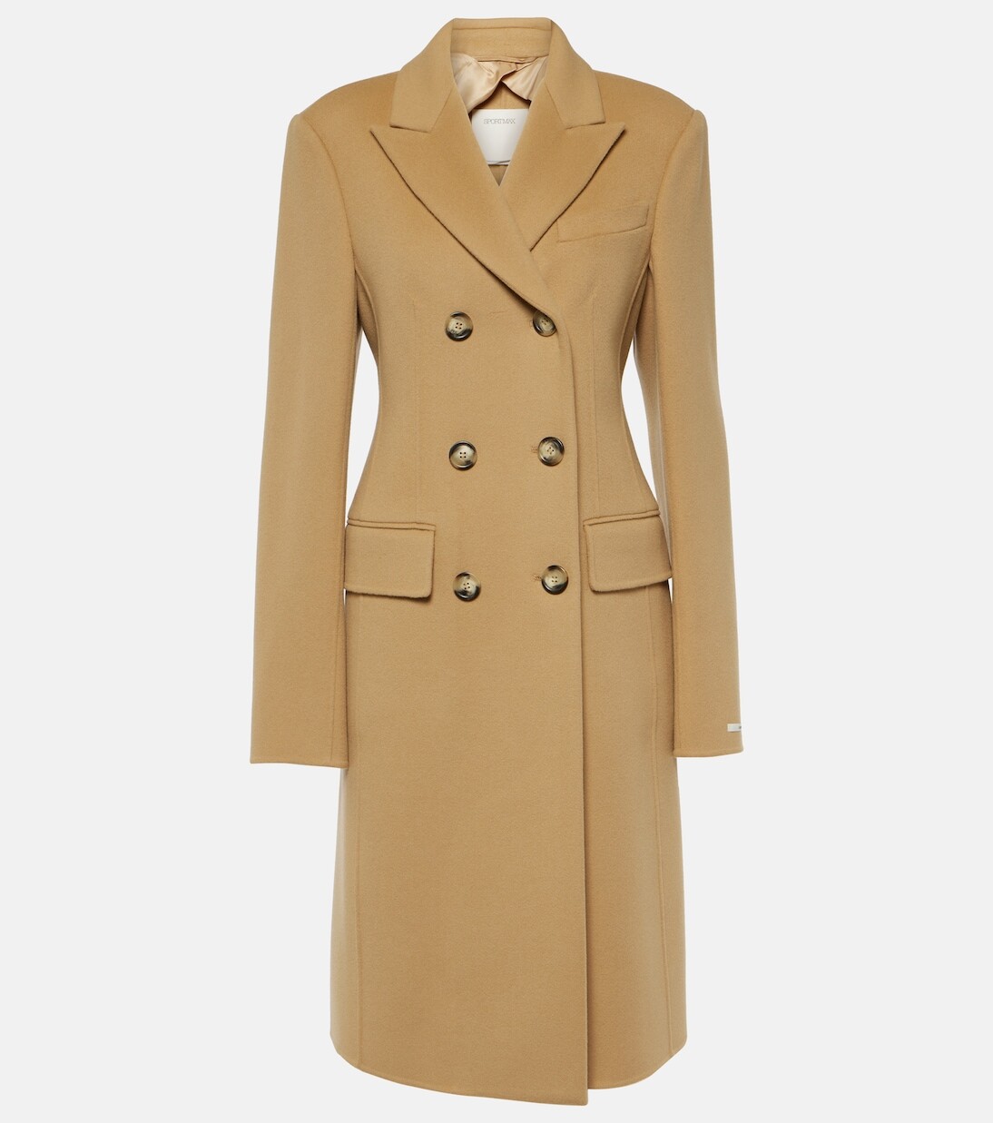 

Двубортное шерстяное пальто selim Sportmax, бежевый