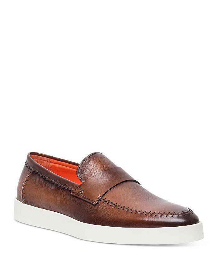 

Мужские коричневые лоферы без шнурков Dowdy Brown Santoni