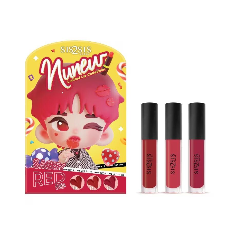 

Sis2Sis Набор для губ Velvet Matte Lip Set 6,6г. Нахальный красный, Sassy Red