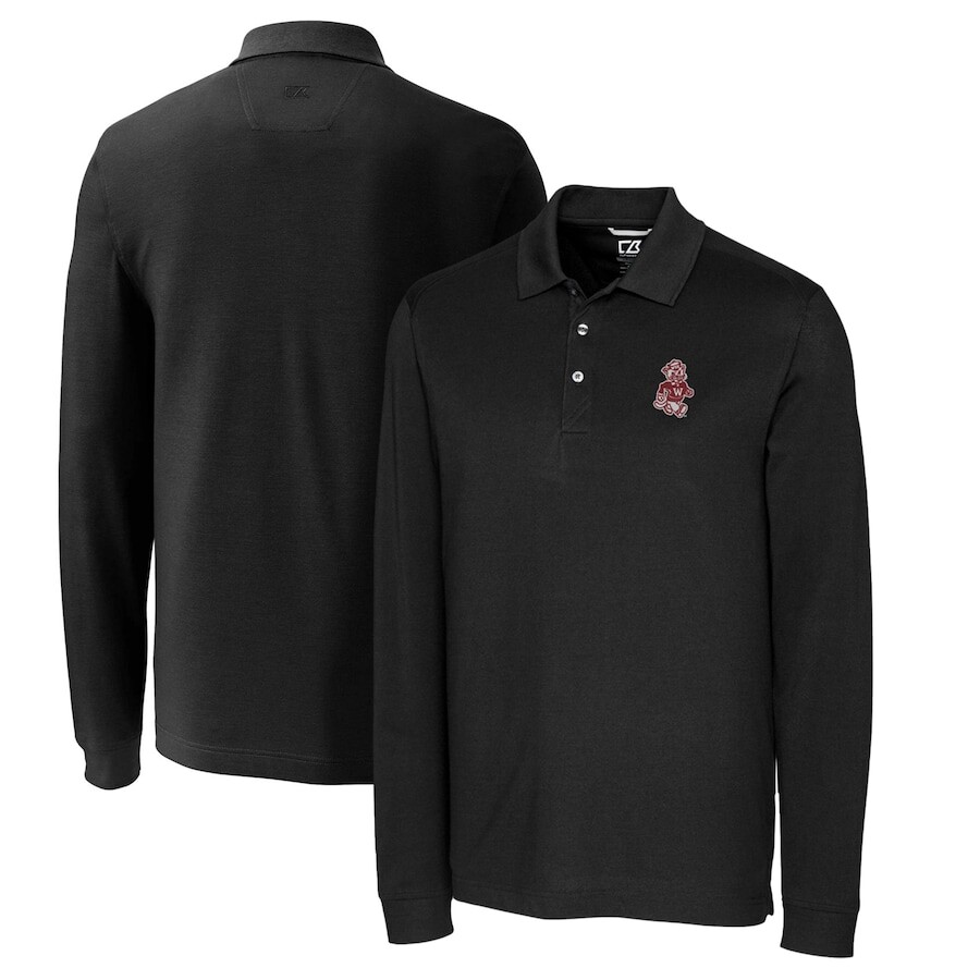 

Поло с длинным рукавом Cutter & Buck Washington State Cougars, черный