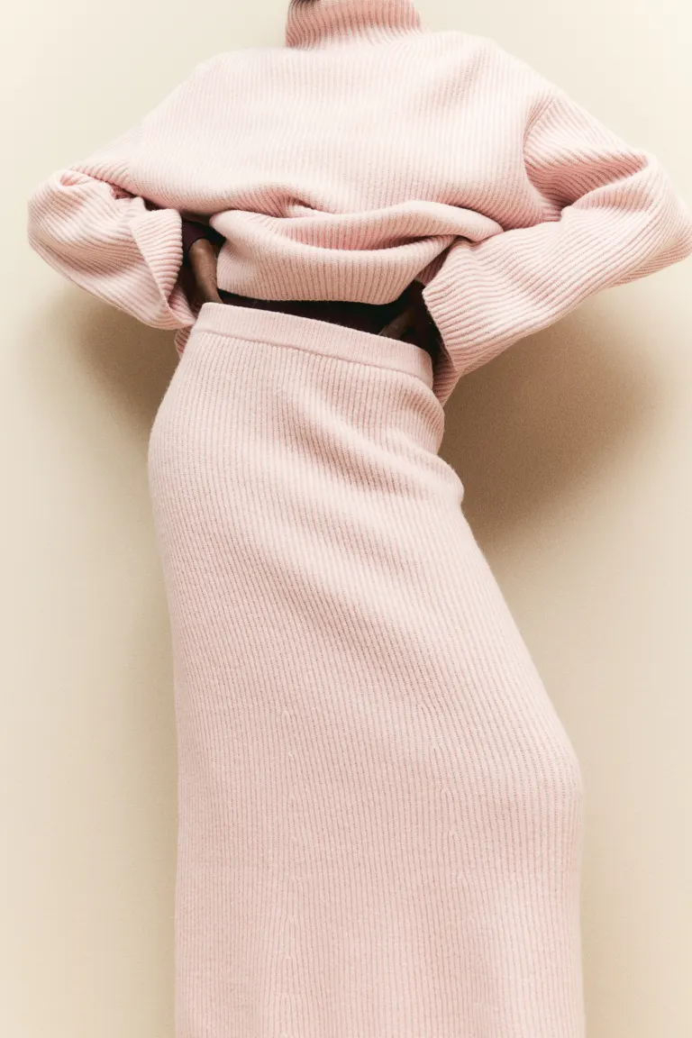 Юбка из эластичного трикотажа H&M, розовый