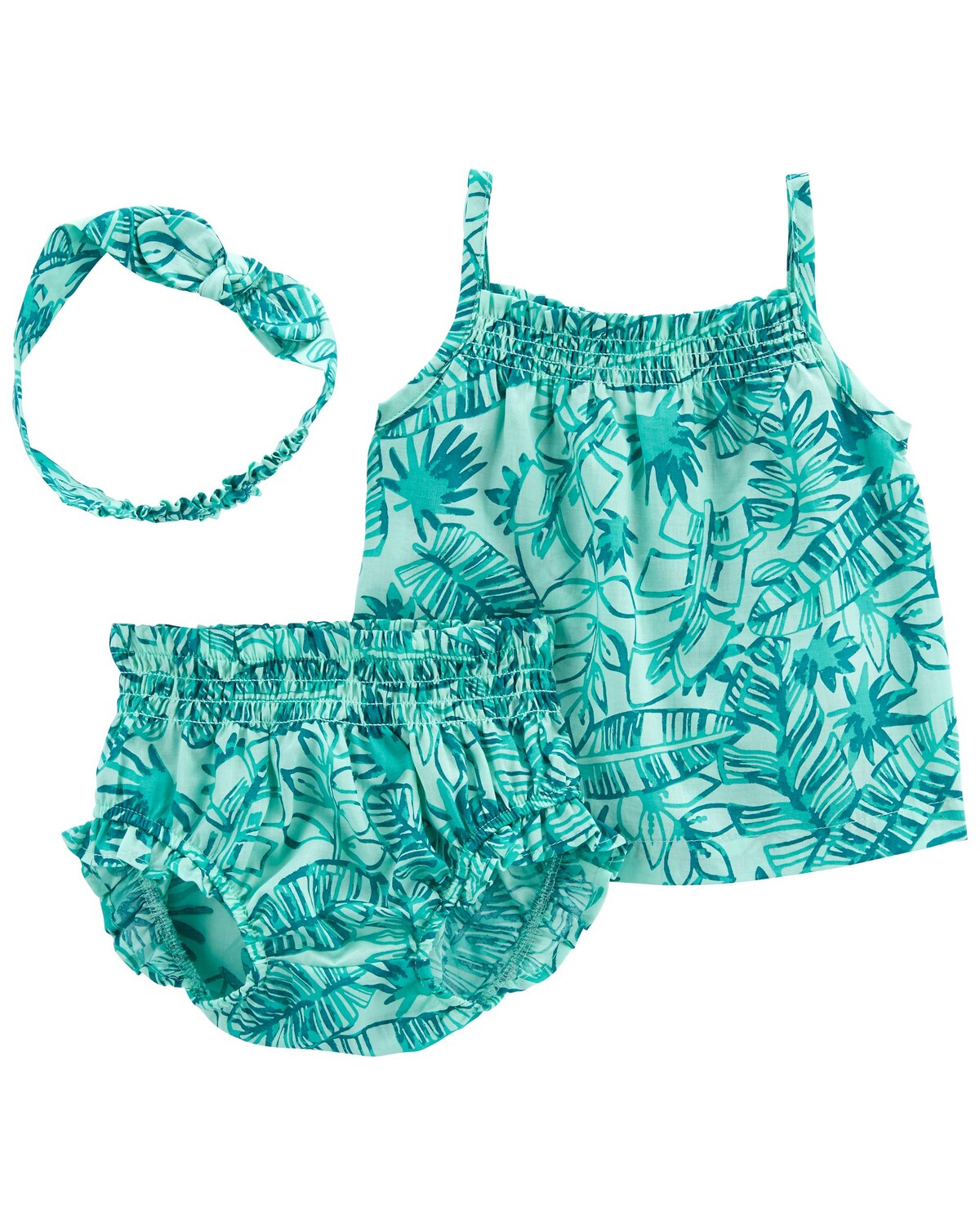 

Детский комплект из 3 предметов Tropical Tank & Bubble Short Set Carter's, бирюзовый