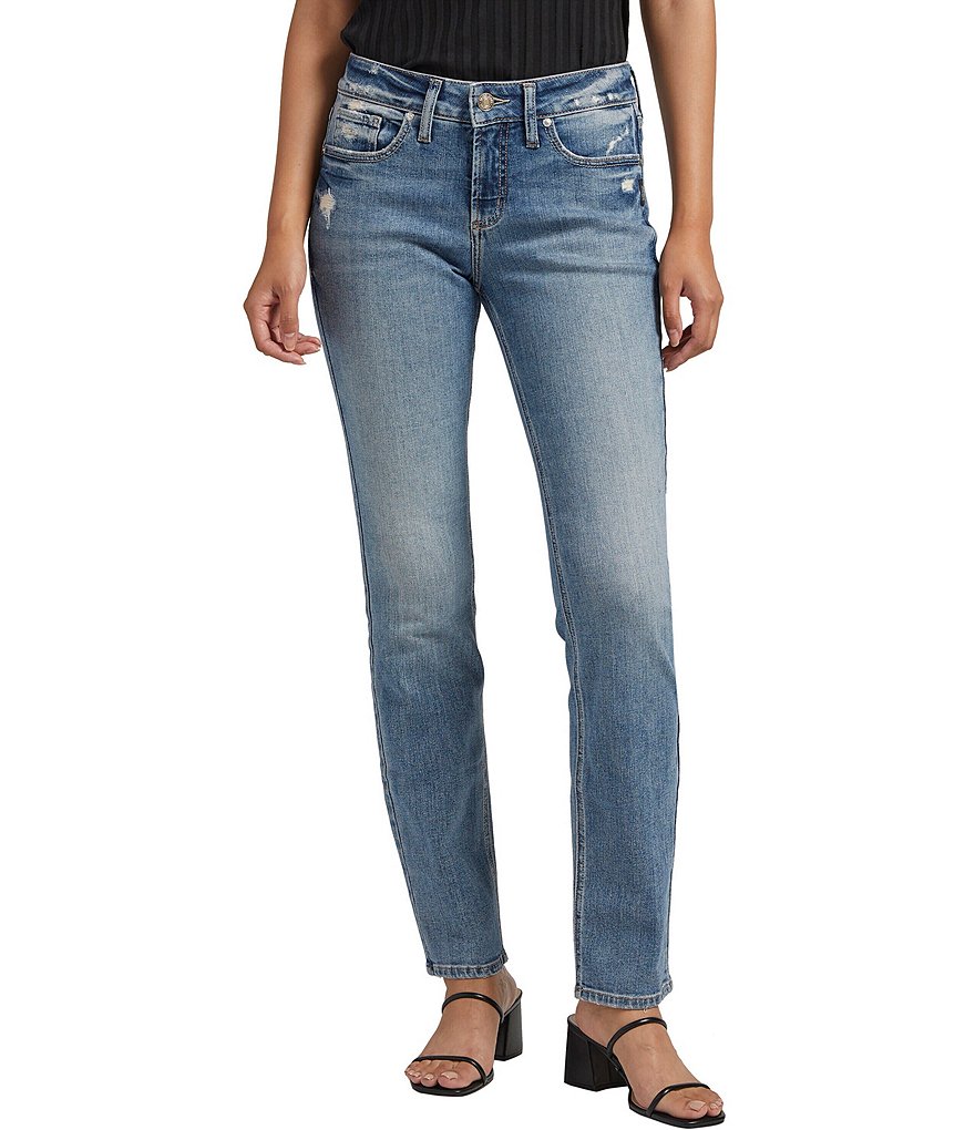 Прямые джинсы до щиколотки со средней посадкой Suki Silver Jeans Co., синий