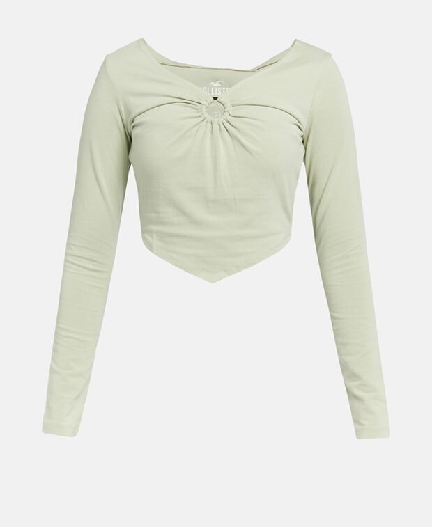 

Топ с длинными рукавами Hollister, лаймовый
