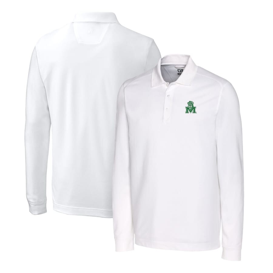 

Поло с длинным рукавом Cutter & Buck Marshall Thundering Herd, белый