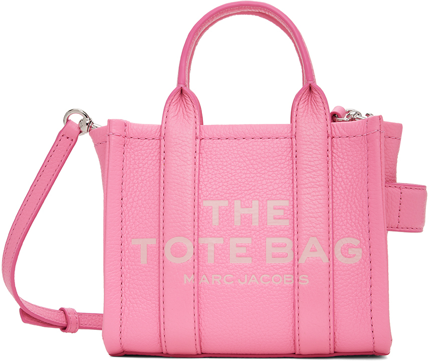 Розовая сумка-тоут 'The Leather Mini Tote Bag' Marc Jacobs, цвет Petal pink