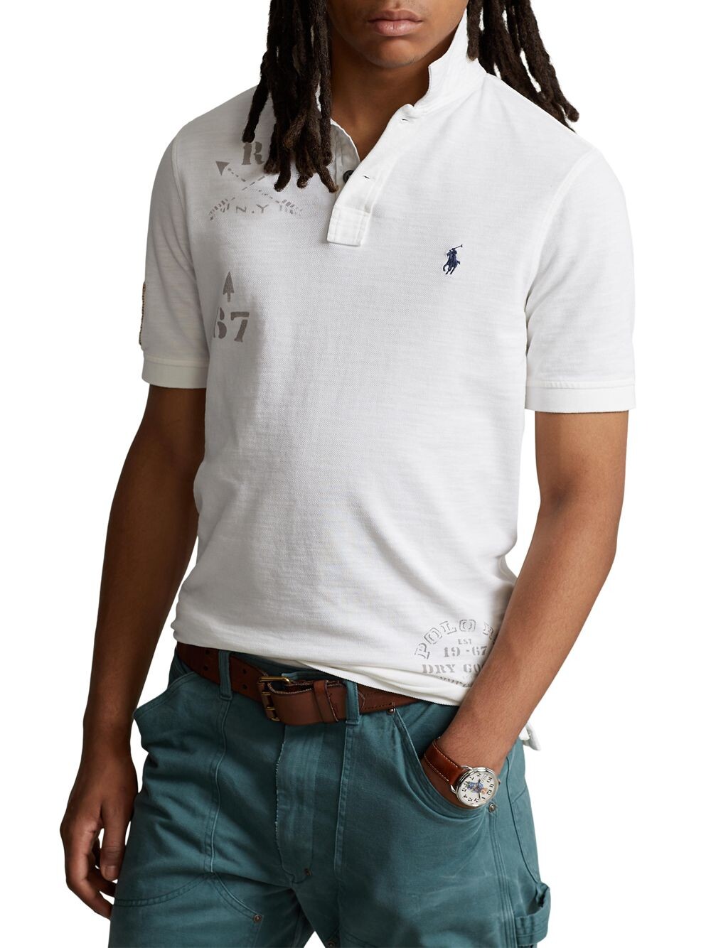 

Рубашка поло с логотипом Americana Polo Ralph Lauren, белый