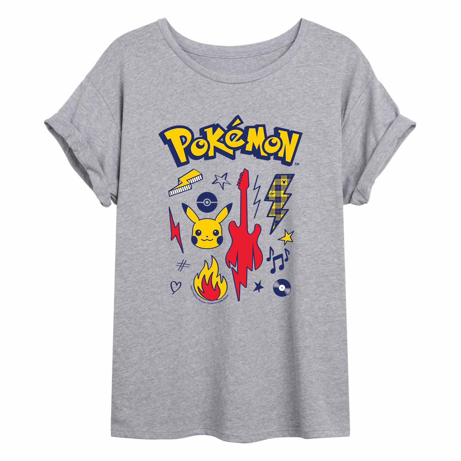 Большая футболка с рисунком Pokémon Punk Icons для юниоров Licensed Character