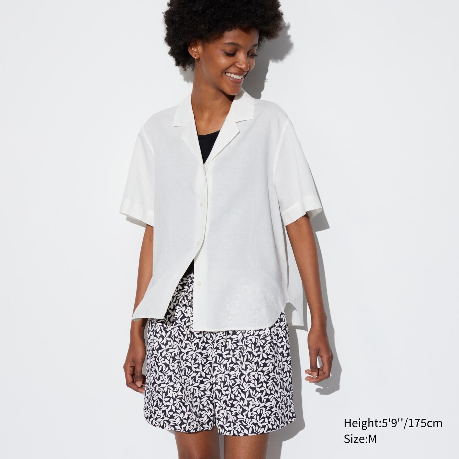 

Шорты Uniqlo AIRism Easy Helsinki Leaves, черный