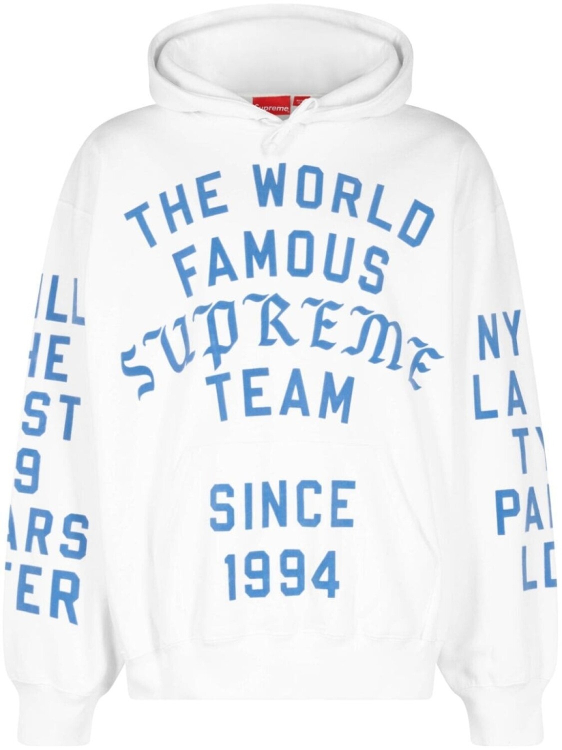 

Supreme толстовка с капюшоном в виде футболки команды, белый