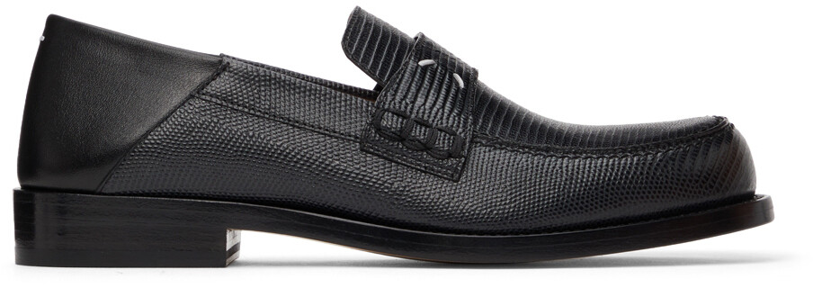 

Черные лоферы Lizard Camden Maison Margiela