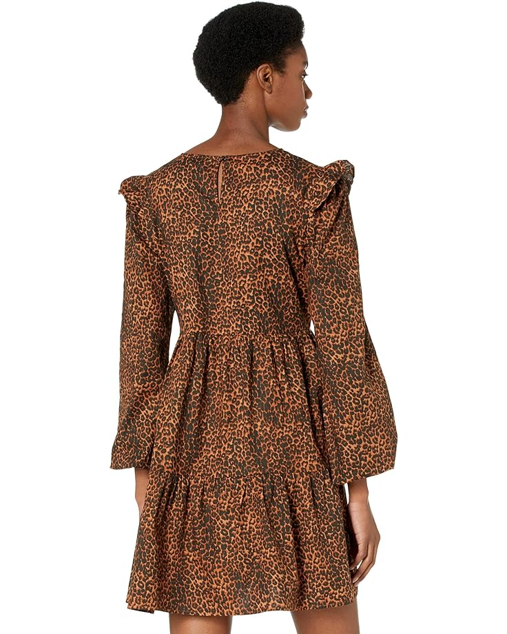 Платье WAYF Velma Babydoll Mini Dress, цвет Brown Leopard