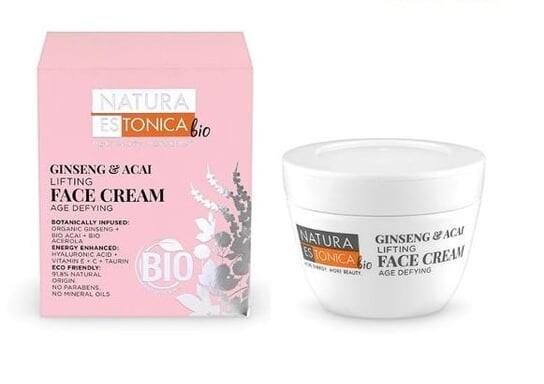 

Лифтинг-крем для лица против морщин, 50 мл Natura Estonica, Ginsegn & Acai