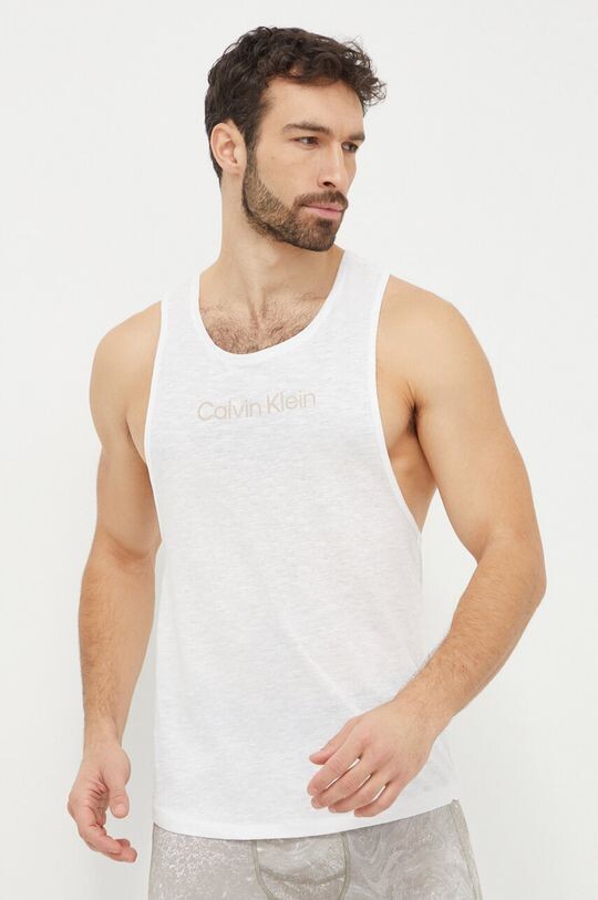 

Футболка из смесового льна Calvin Klein, белый