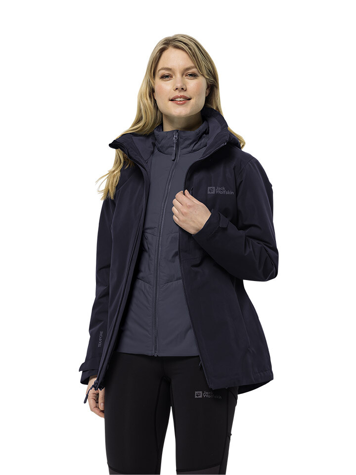 

Куртка софтшелл Jack Wolfskin 3in1 Bergland, цвет Anthrazit/Dunkelblau