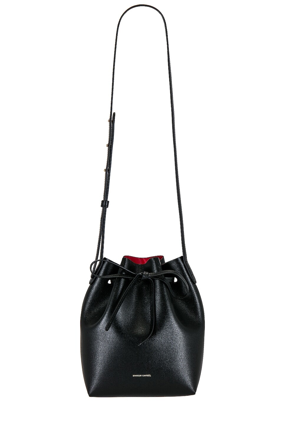 

Сумка Mansur Gavriel Mini Bucket, цвет Black & Flamma