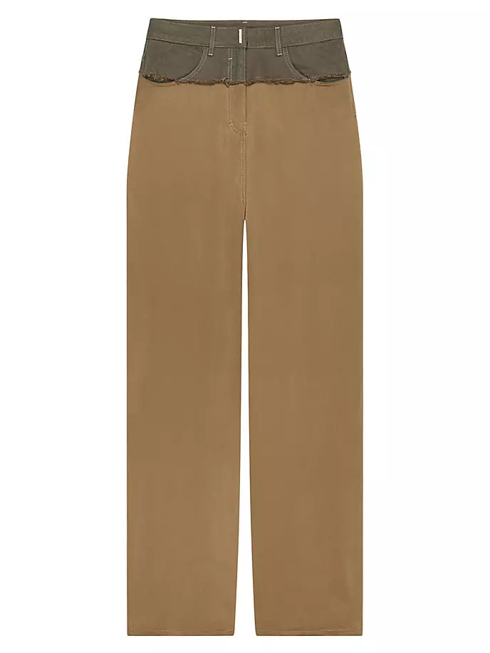 

Джинсы оверсайз из смешанного денима Givenchy, цвет dark khaki