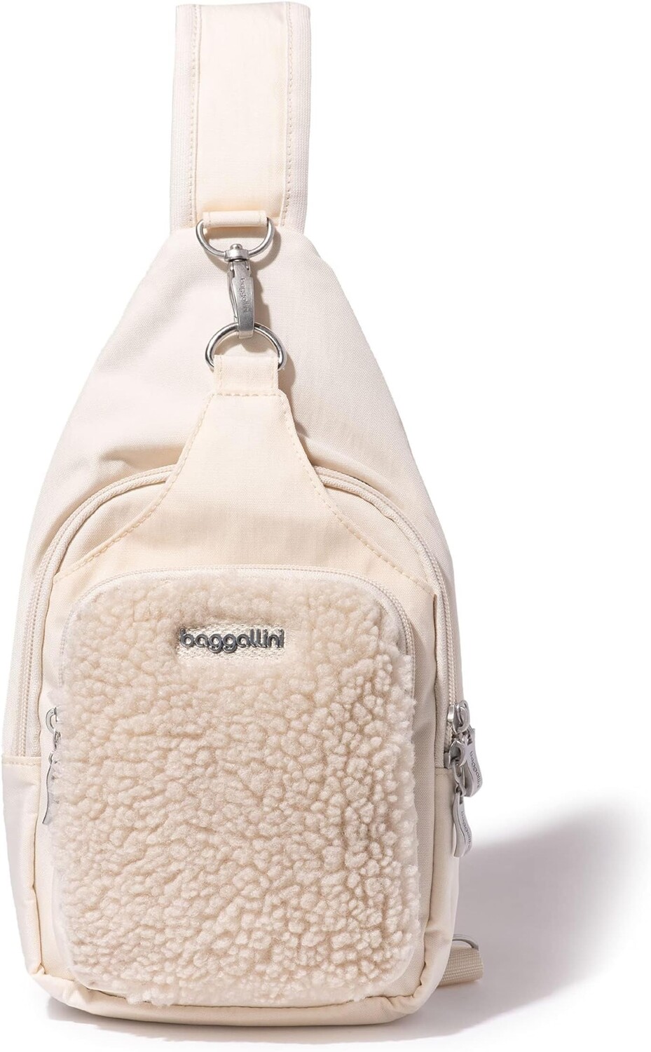 

Рюкзак Central Park Sling Baggallini, цвет Light Beige Faux Shearling