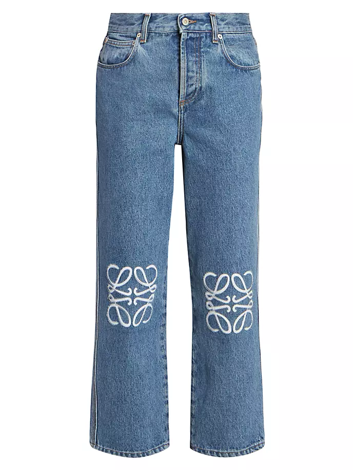 

Укороченные джинсы Anagram со средней посадкой Loewe, цвет mid blue denim
