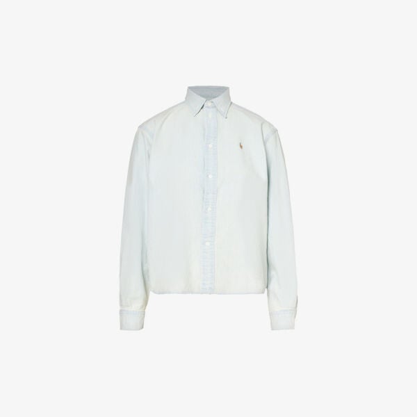 

Хлопковая рубашка классического кроя с фирменной вышивкой Polo Ralph Lauren, цвет chambray