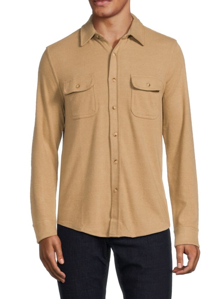 

Легендарная однотонная рубашка Faherty, цвет Wheat Beige