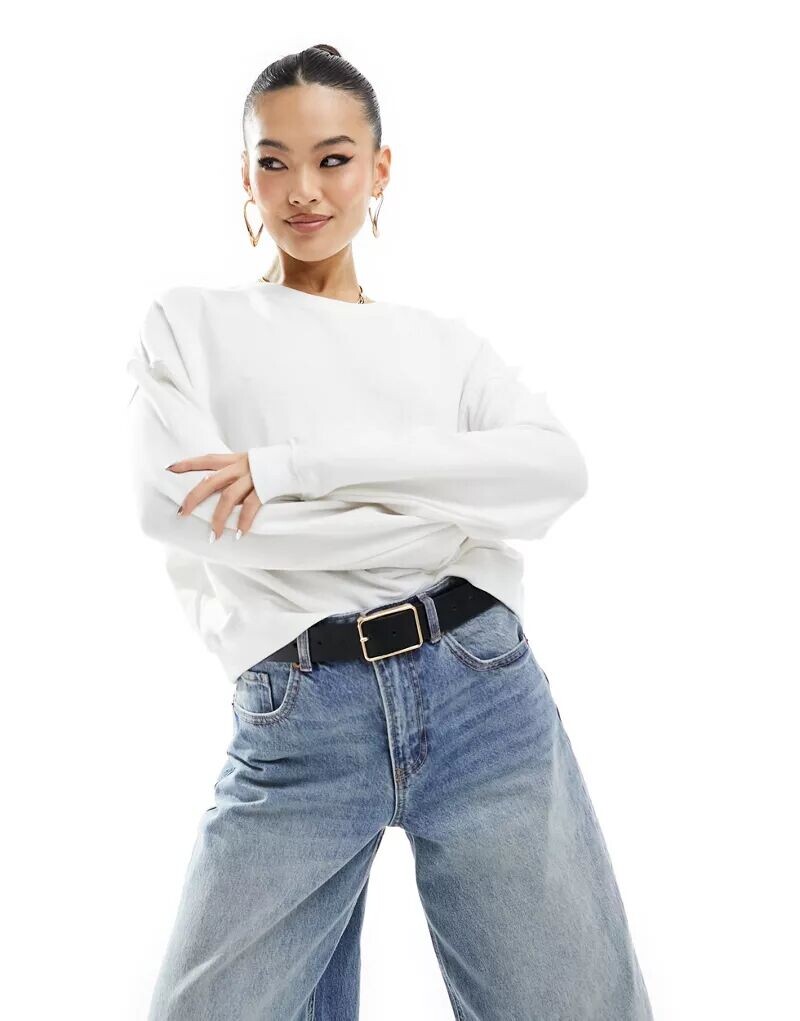 

Белая укороченная толстовка River Island, Серый