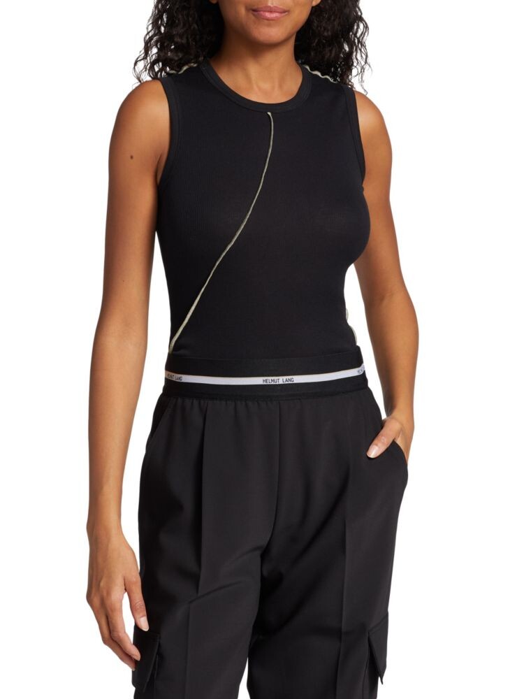 

Рубчатая трикотажная майка с мышцами Helmut Lang, цвет Basalt Black
