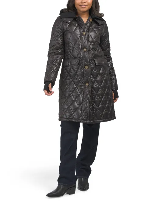 

Стеганое пальто с бриллиантами Lucky Brand, черный