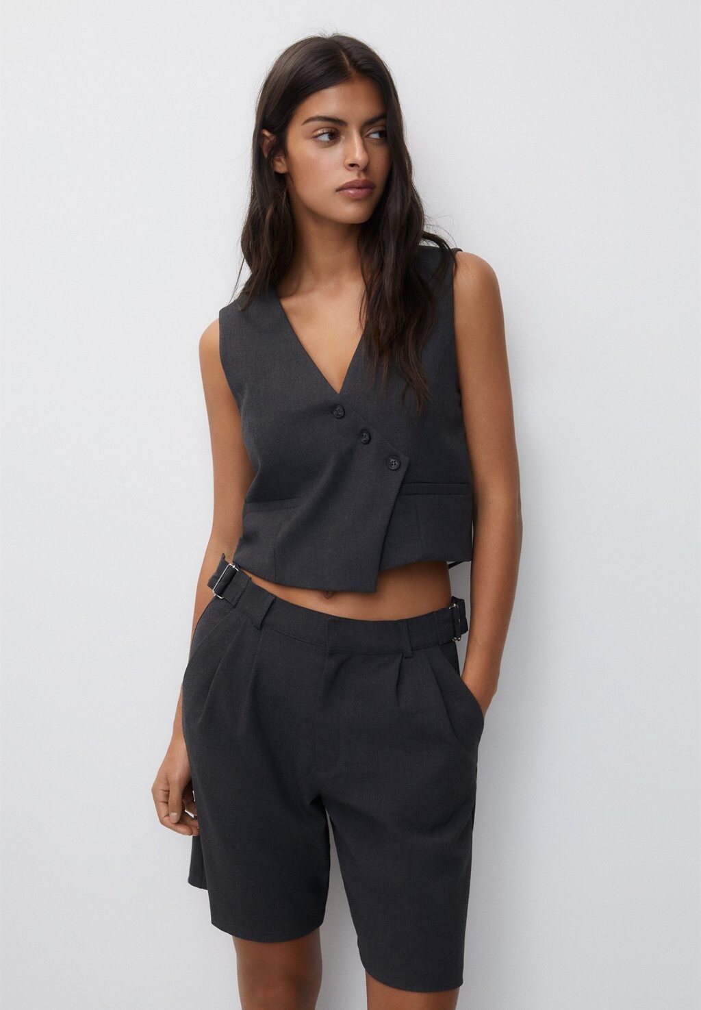 

Жилет Crossover PULL&BEAR, цвет dark grey