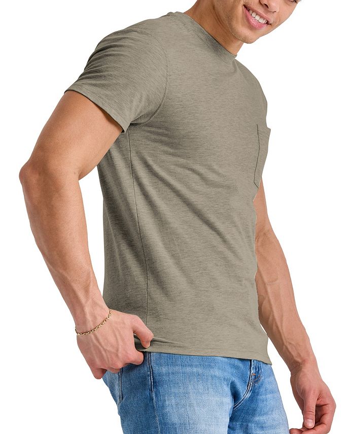 Мужская футболка Originals Tri-Blend с короткими рукавами и карманами Hanes, цвет Green1 мужская футболка originals tri blend с короткими рукавами и карманами hanes черный