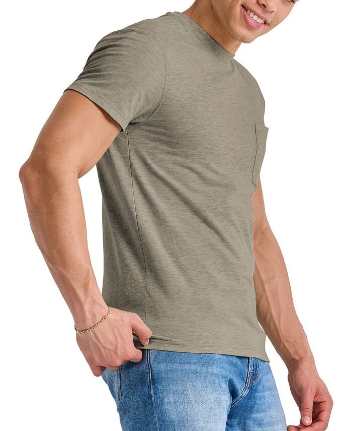 

Мужская футболка Originals Tri-Blend с короткими рукавами и карманами Hanes, цвет Green1