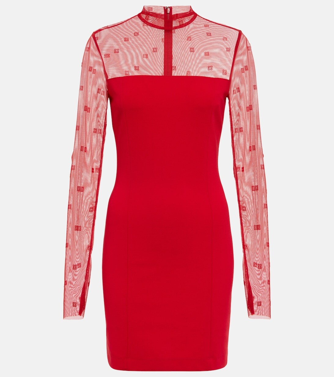 

Мини-платье 4G из тюля и джерси GIVENCHY, красный