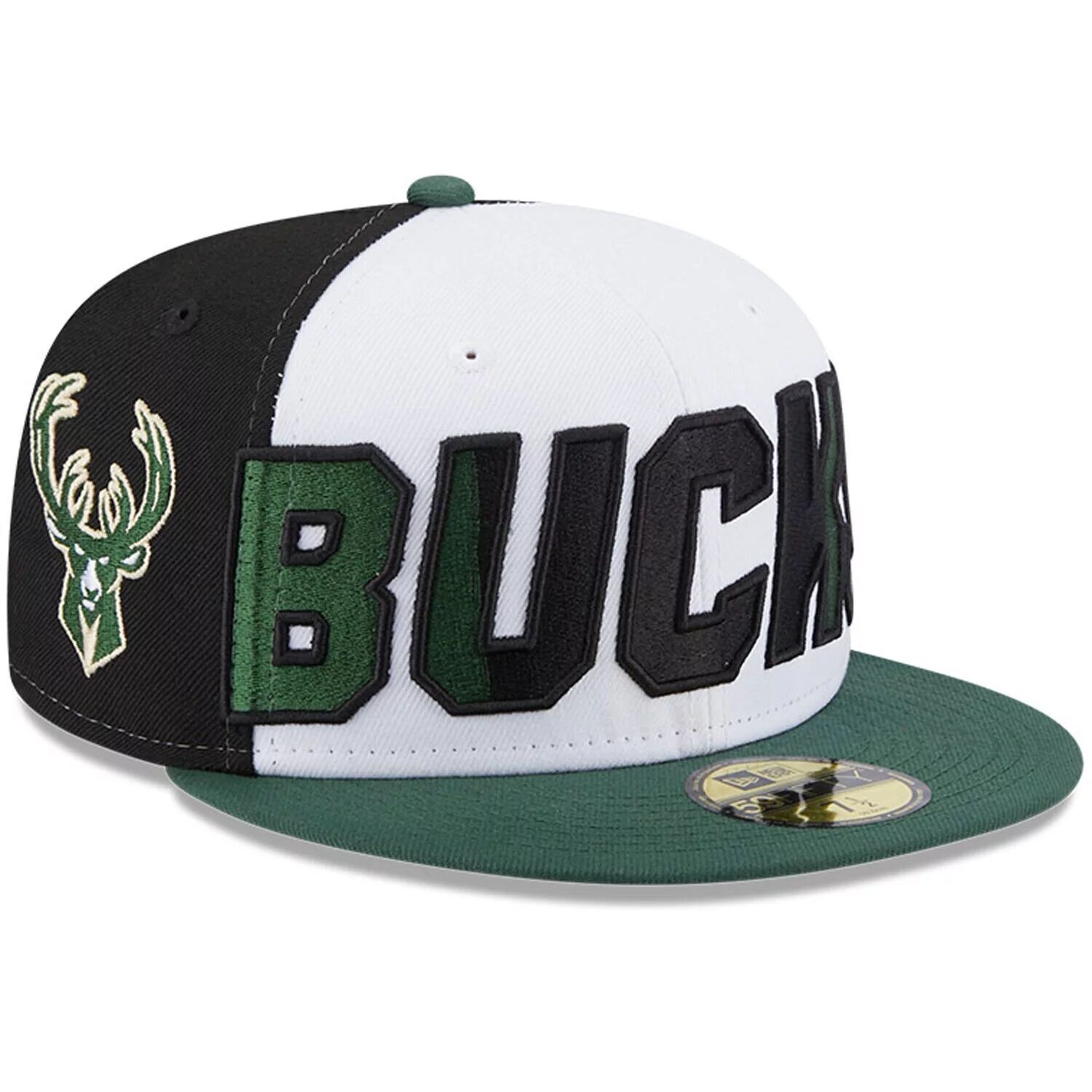 

Мужская шляпа New Era White/Hunter Green Milwaukee Bucks Back Half 9FIFTY