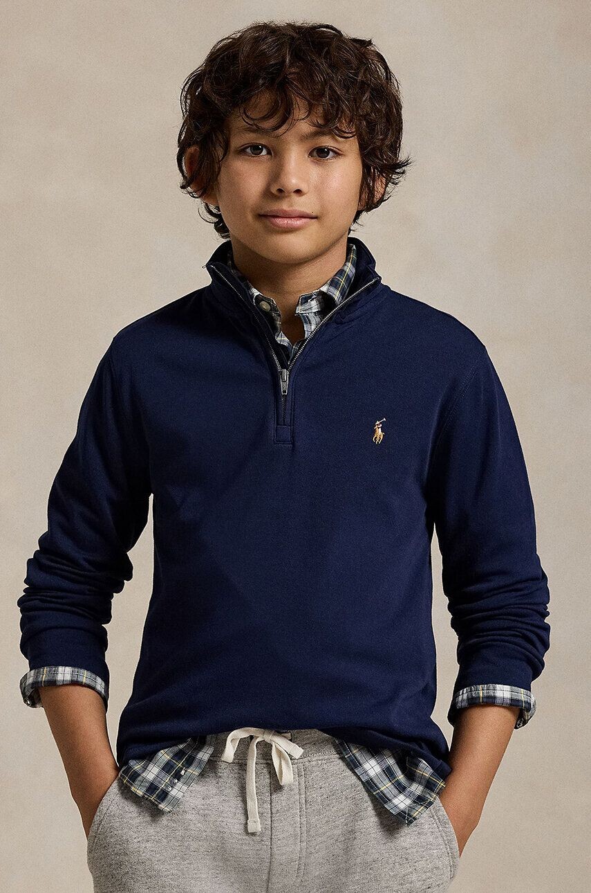 

Хлопковая толстовка Polo Ralph Lauren для мальчика/девочки, темно-синий