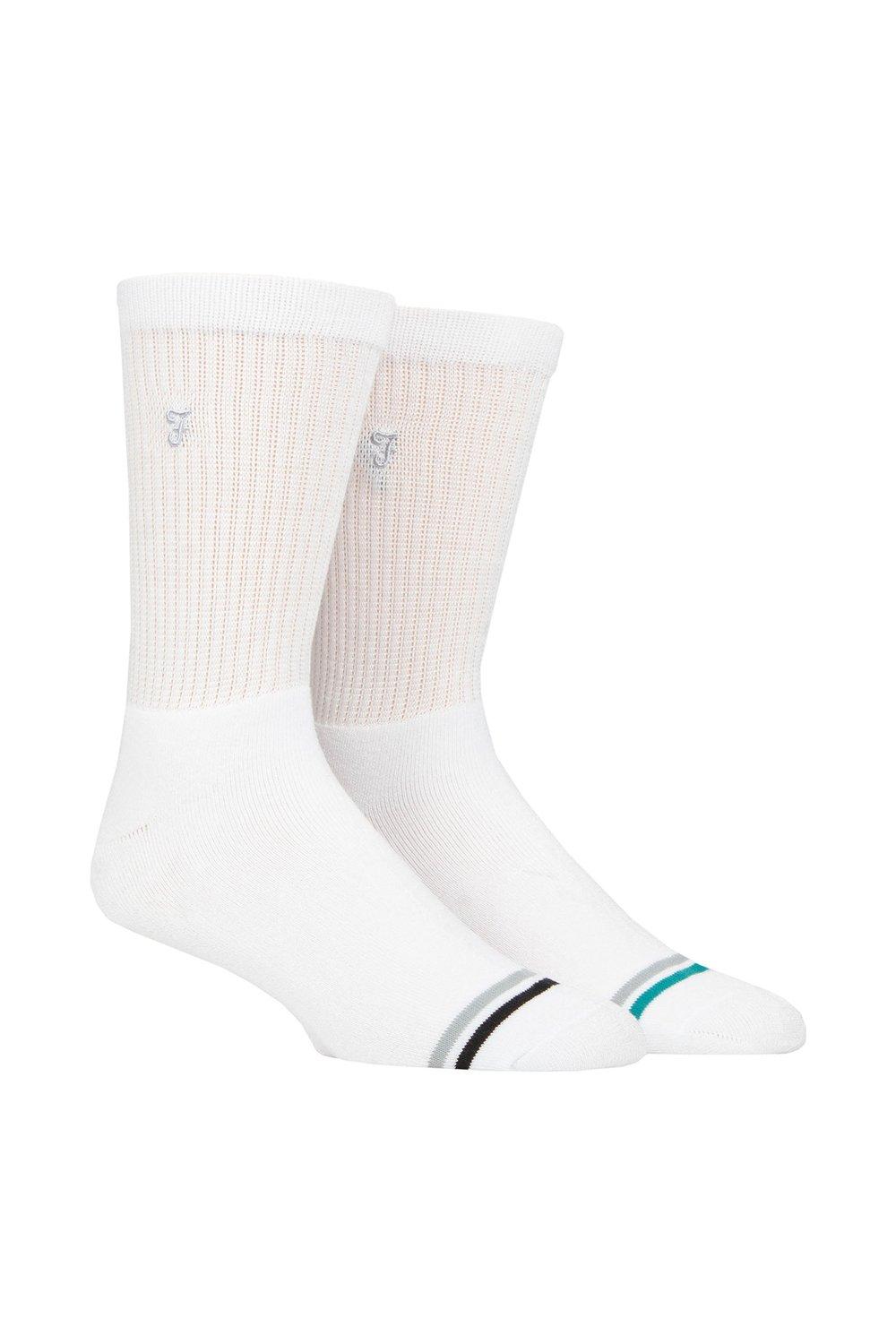 Мужские 2 пары бамбуковых носков для отдыха Farah, белый носки спортивные yonex socks 8422 x3 white l