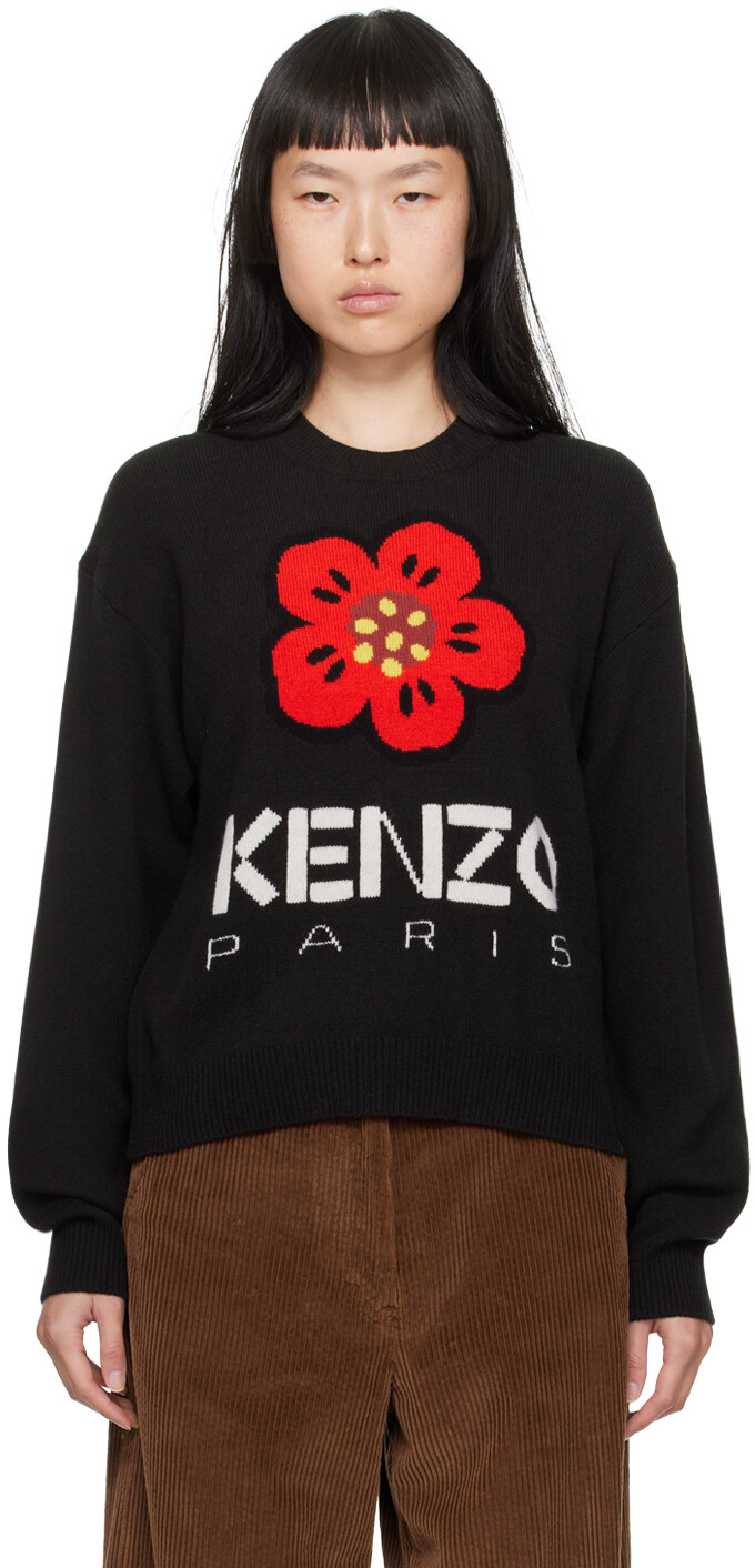 

Черный - Свитер с цветочным узором Paris Paris Kenzo