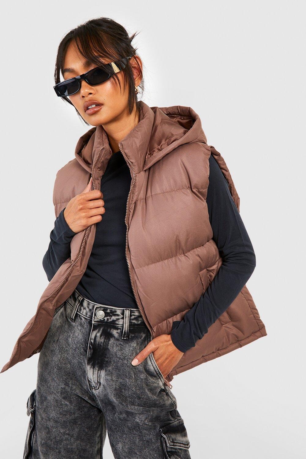 

Жилет с капюшоном boohoo, бежевый