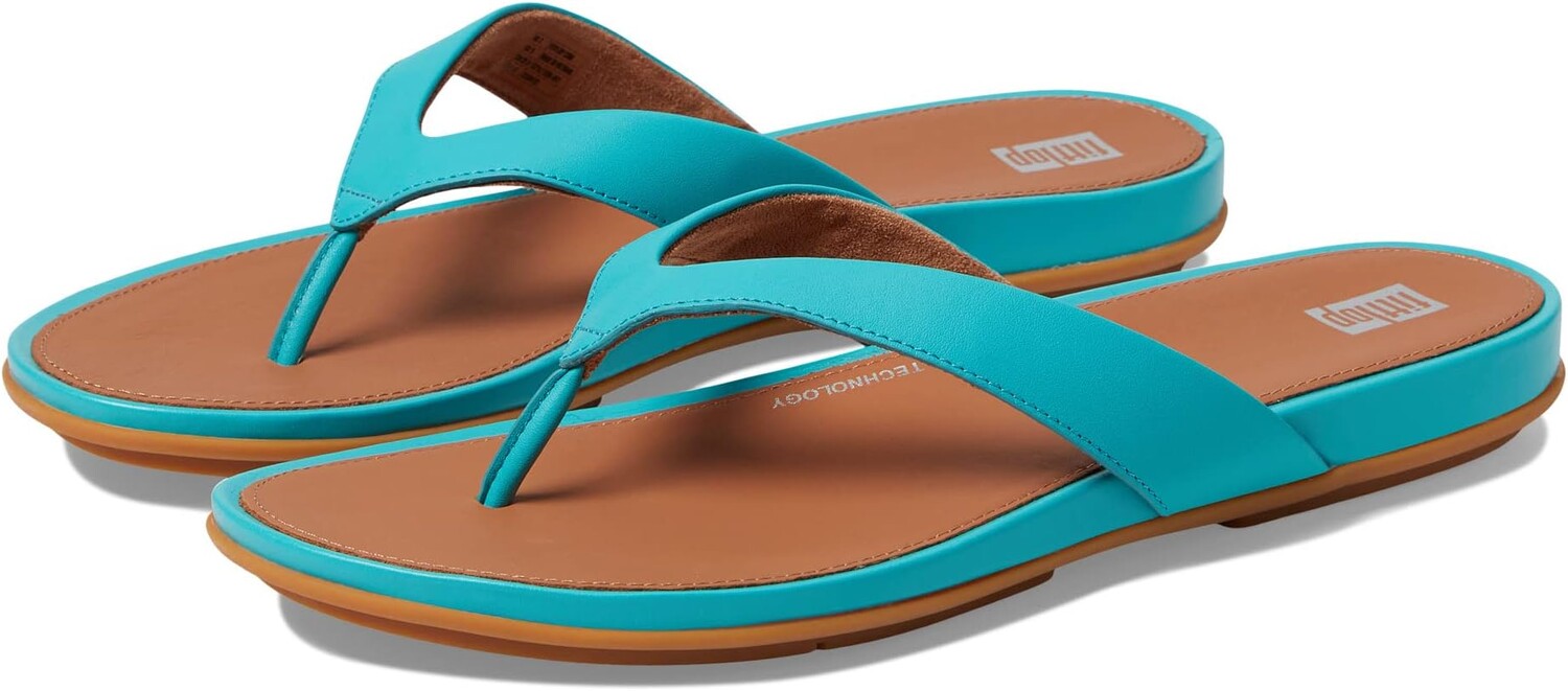 

Шлепанцы Gracie Leather Flip-Flops FitFlop, цвет Tahiti Blue