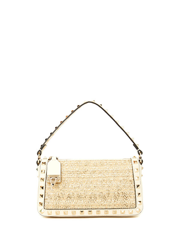 

Маленькая бежевая женская кожаная сумка rockstud Valentino Garavani