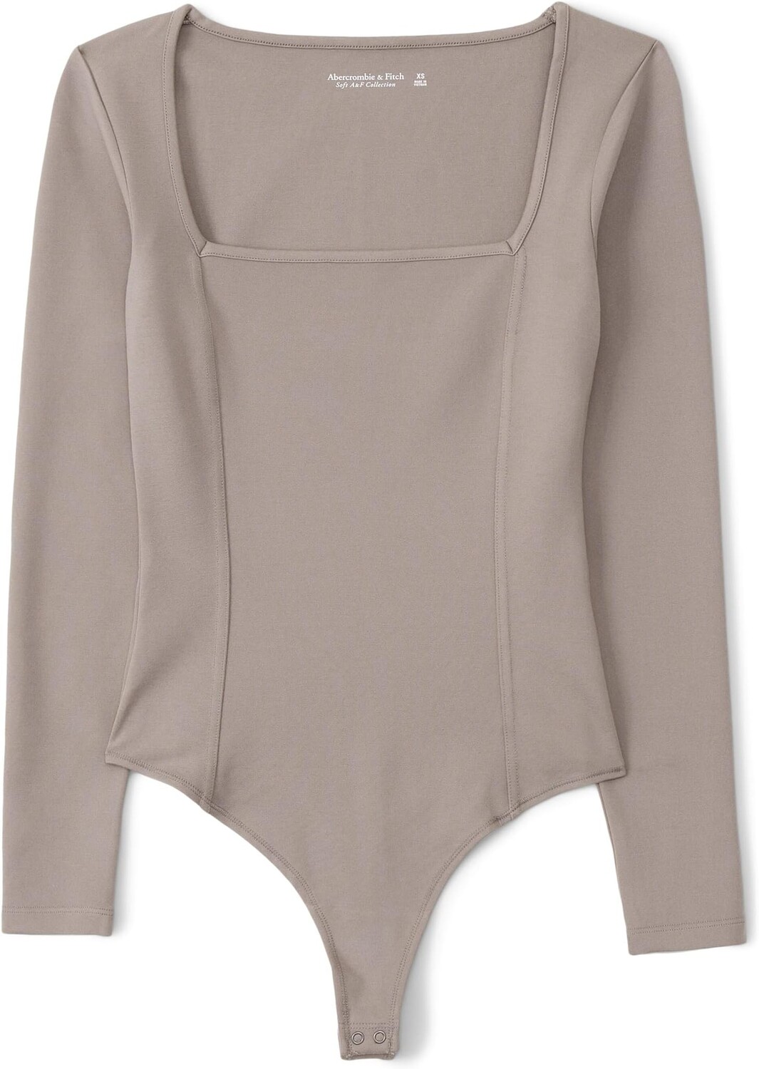

Боди с длинным рукавом и корсетом Ponte Abercrombie & Fitch, цвет Driftwood