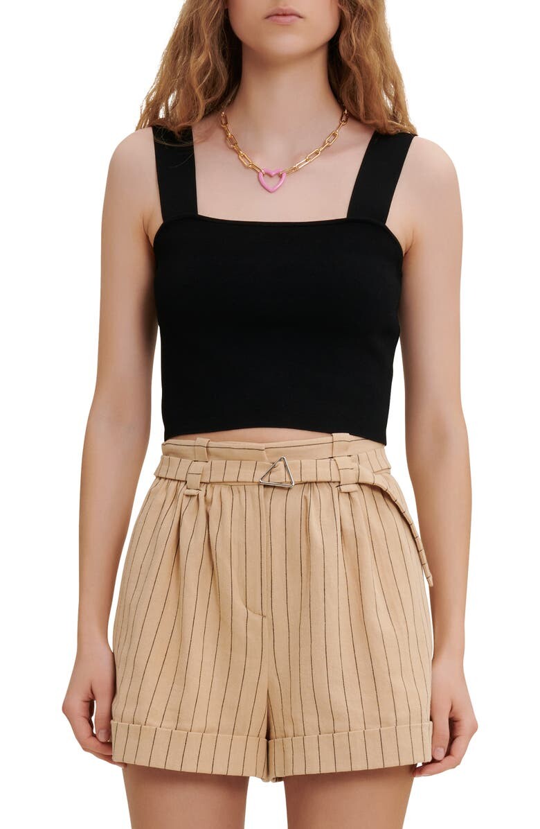 

Майка Maclyna Crop из смесовой шерсти MAJE, черный