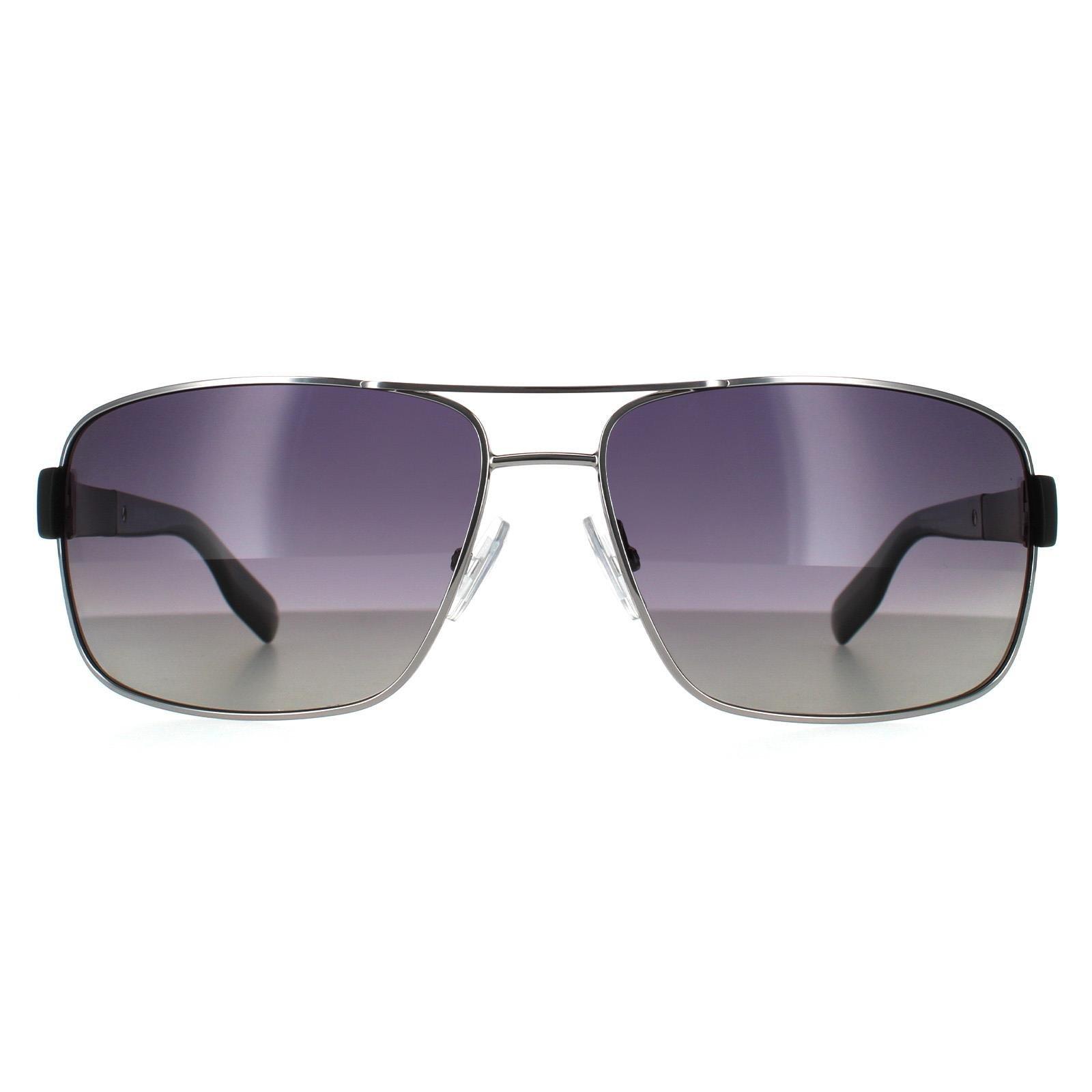 Поляризованные солнцезащитные очки рутениево-серого цвета с градиентом Hugo Boss, серый