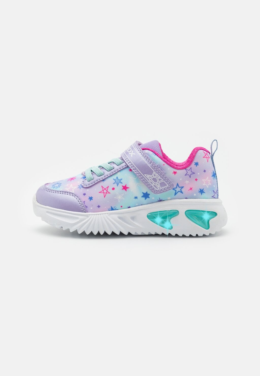 

Низкие кроссовки Assister Girl Lights Geox, цвет lilac/watersea