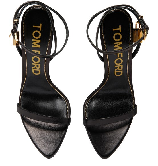 

Босоножки на высоком каблуке с замком Tom Ford, черный