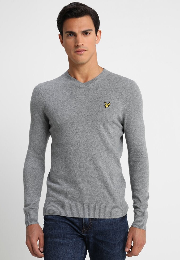 

Джемпер V NECK Lyle & Scott, цвет Mottled Light Grey