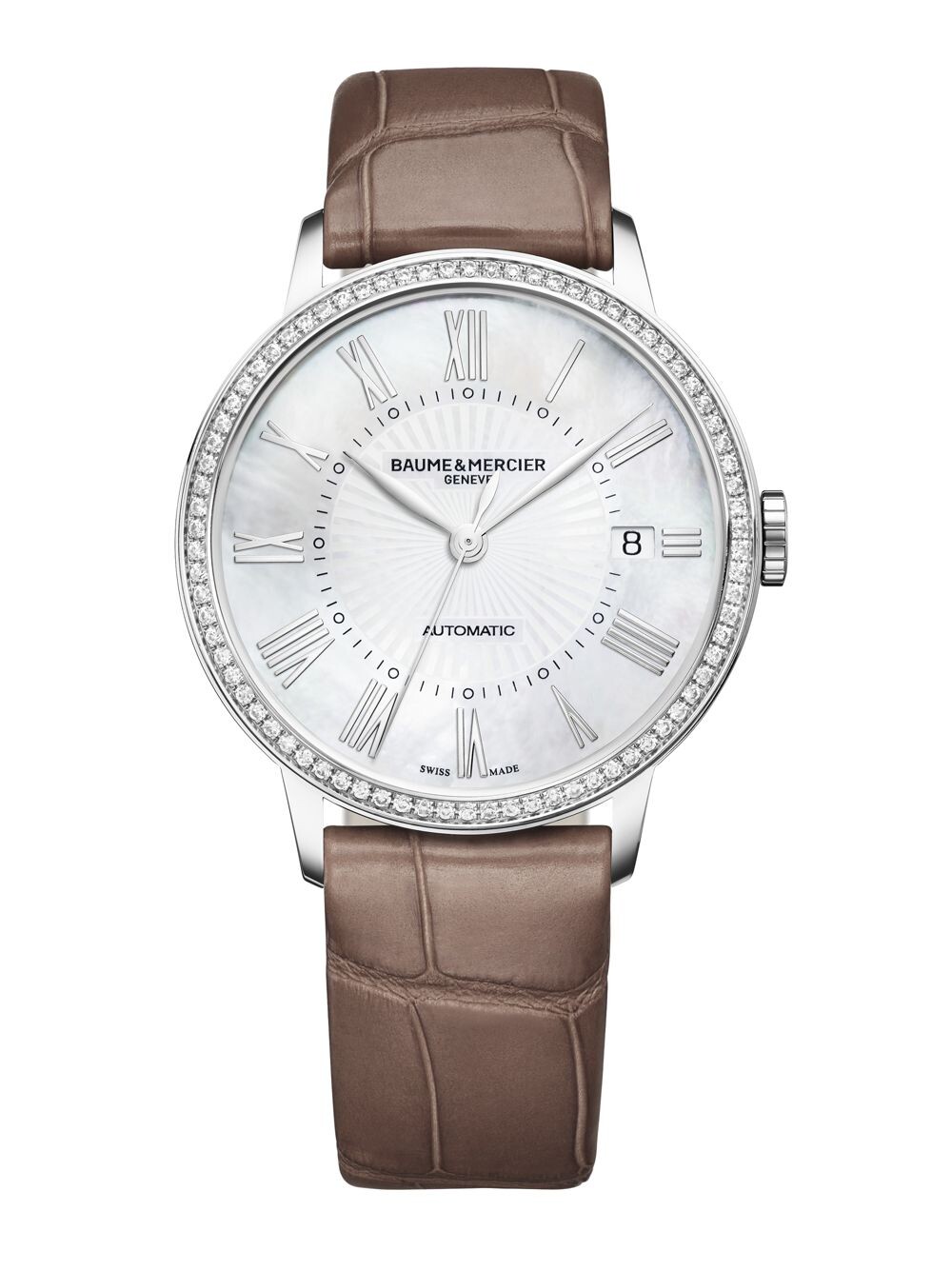 

Часы Classima из нержавеющей стали и ремешка из кожи аллигатора Baume & Mercier, коричневый