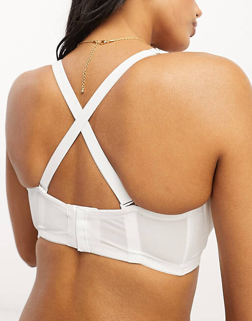 

Белый формованный бюстгальтер без бретелек из микрофибры ASOS DESIGN Fuller Bust
