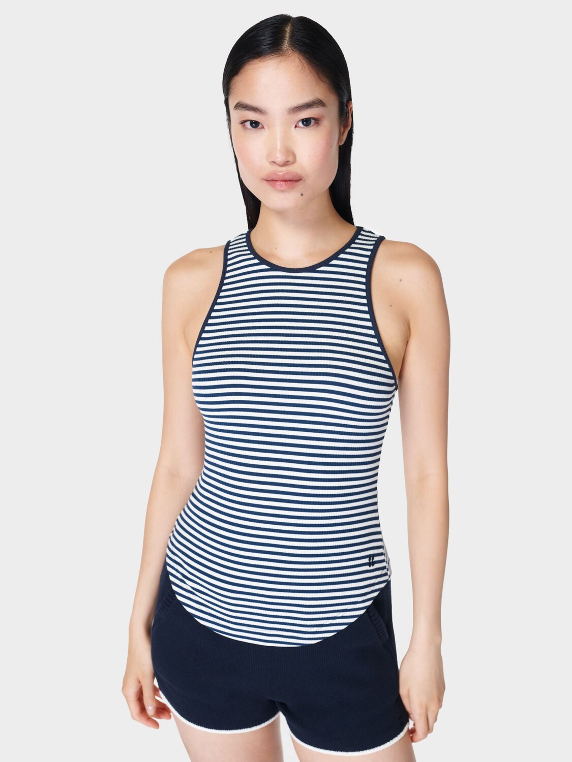 

Майка в рубчик Sweaty Betty Harper Racer, темно-синий/белый