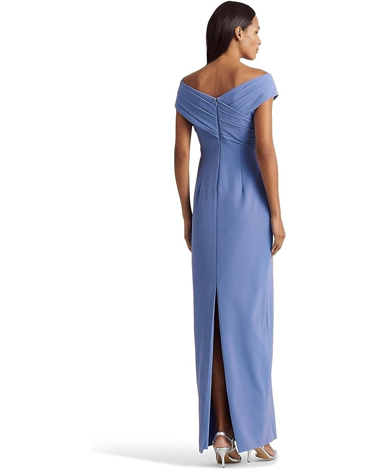 

Платье LAUREN Ralph Lauren Crepe Off-the-Shoulder Gown, цвет New England Blue