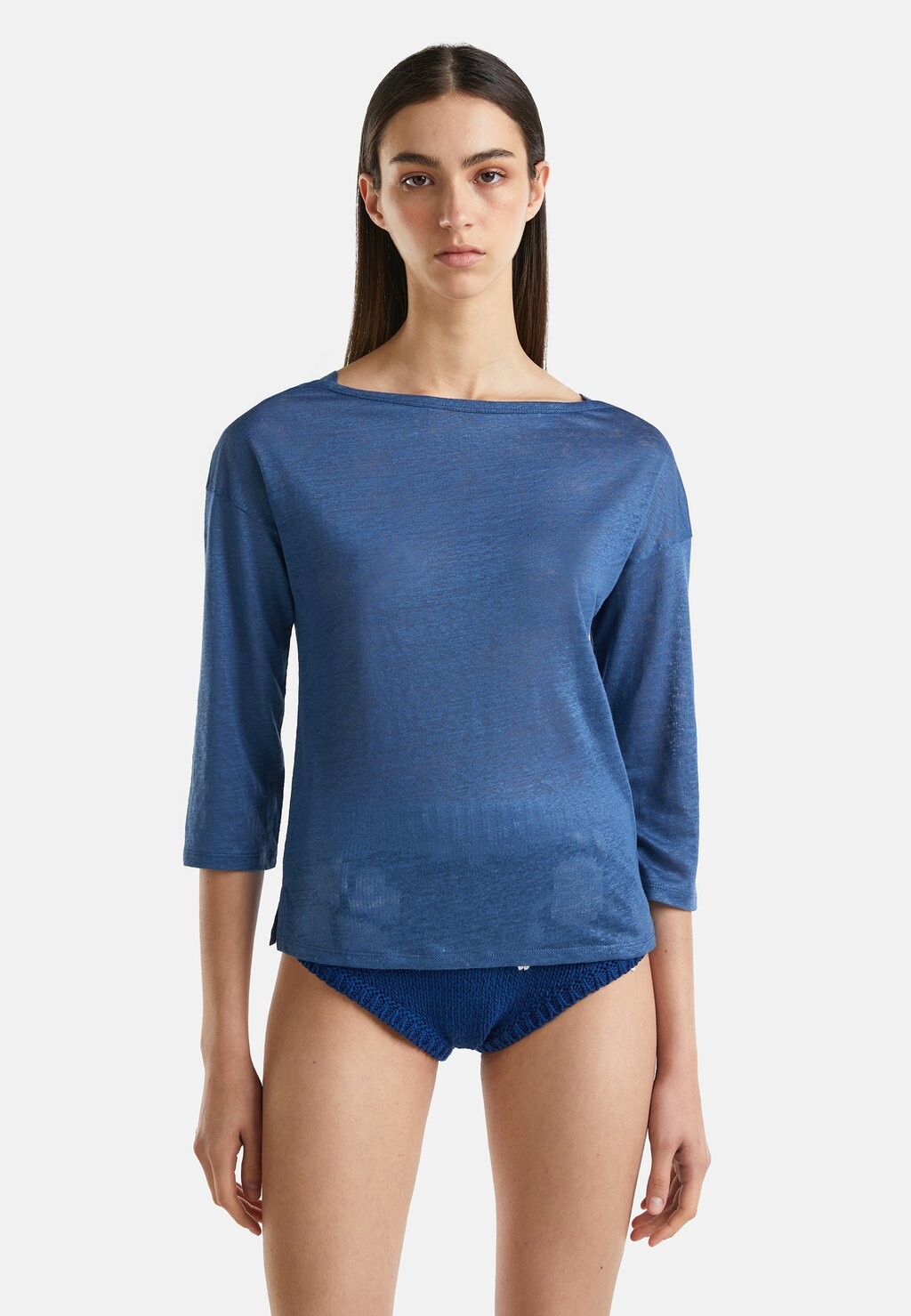 

Рубашка с длинным рукавом United Colors of Benetton, синий